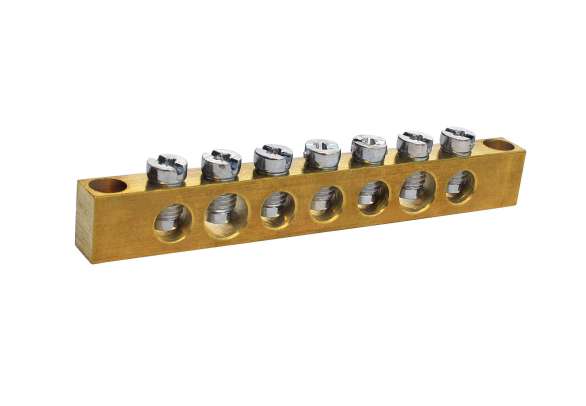 7x12mm² 2/10 12 DELİKLİ PANO TOPRAKLAMA KLEMENS, 160 Amper